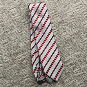 Ermenegildo Zegna Red and Gray Striped Tie
